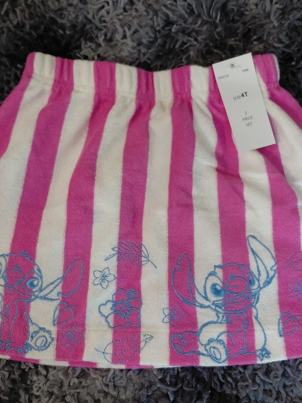 NWT Disney Pink and White Striped Two-Piece Set Size 4T